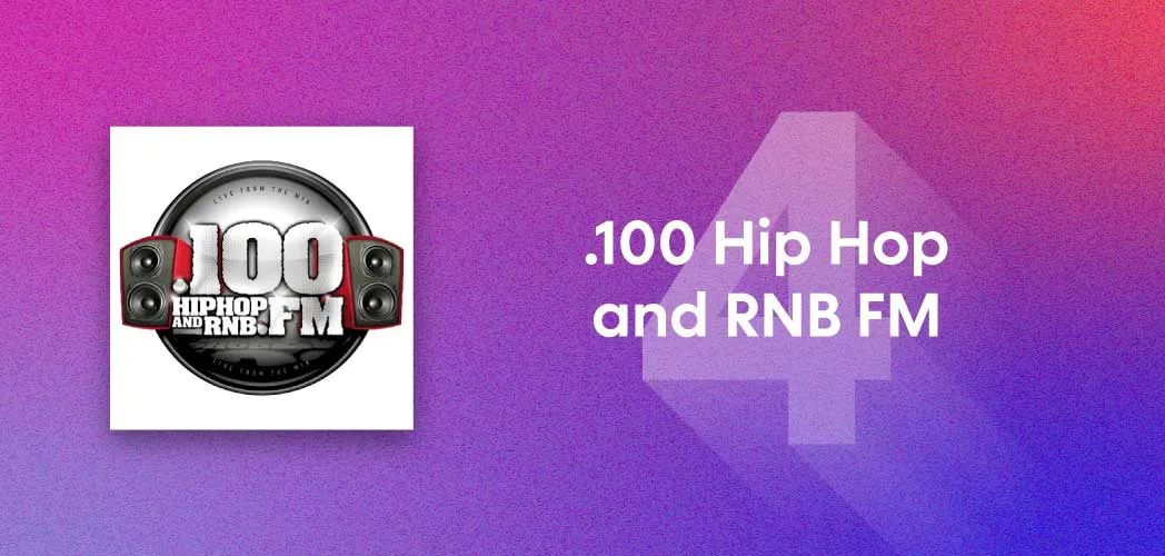 An image depicting the artwork for .100 Hip Hop and RNB FM radio station