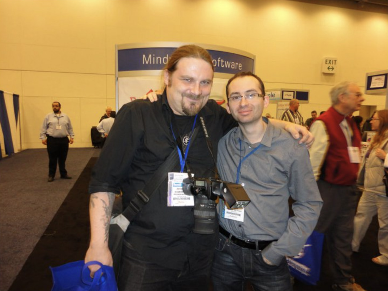 A photo of Krystian Kozerawski and Jacob Gorban at Macworld 2011