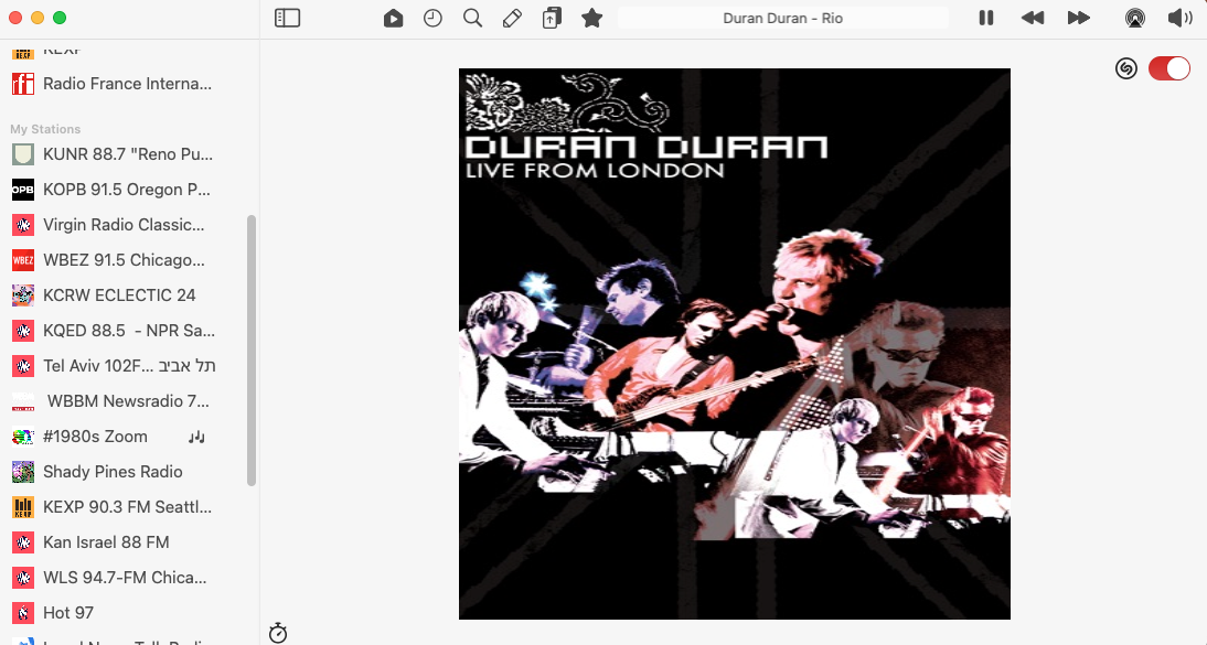 shazam-toggle-on-mac Shazam recognizing Rio by Duran Duran