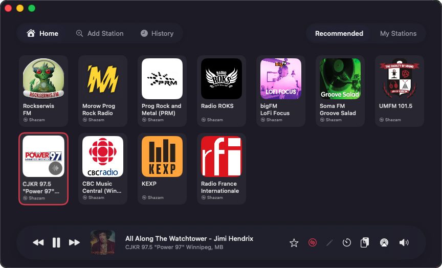 New station grid view in Eter 3.0
